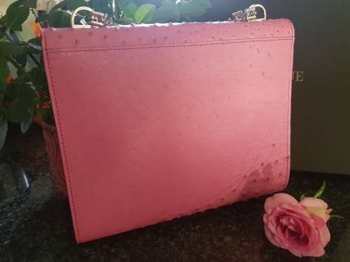 Elegant, Stylish & Timeless - Genuine Handmade Ostrich Leather Designer Handbag in Gorgeous Pink