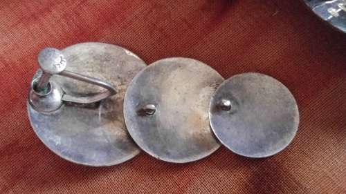 Vintage Japanese Shakudo Damascene K24 Gold Inlay SIlver Screwback Earrings