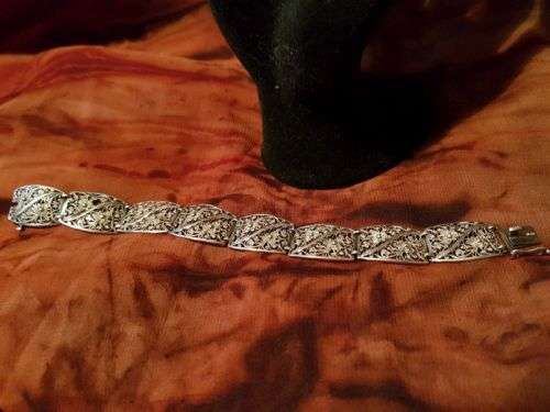 Fabulous Vintage 925 Silver Filigree `Renaissance` Style Panel Link Bracelet - Magnificent Detail
