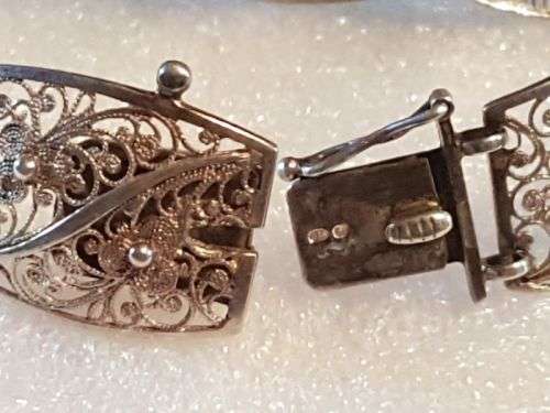 Fabulous Vintage 925 Silver Filigree `Renaissance` Style Panel Link Bracelet - Magnificent Detail