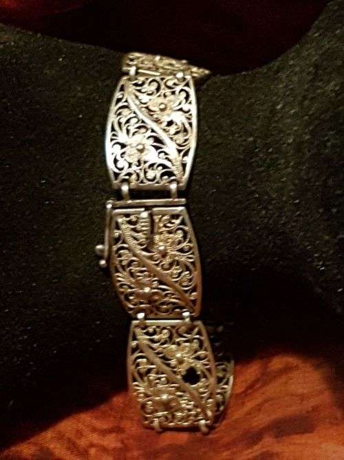 Fabulous Vintage 925 Silver Filigree `Renaissance` Style Panel Link Bracelet - Magnificent Detail