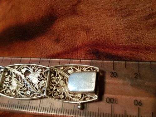 Fabulous Vintage 925 Silver Filigree `Renaissance` Style Panel Link Bracelet - Magnificent Detail
