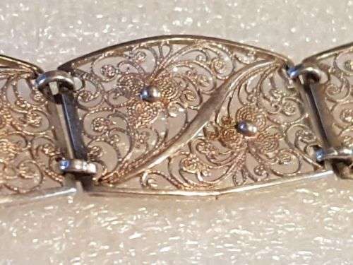 Fabulous Vintage 925 Silver Filigree `Renaissance` Style Panel Link Bracelet - Magnificent Detail