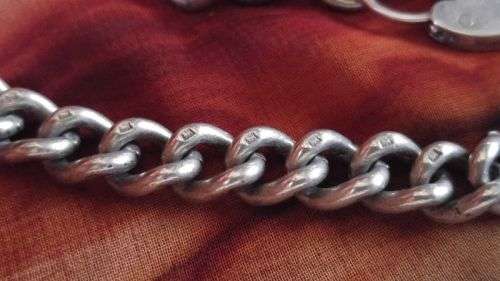 Chunky and Heavy 925 Silver Heart and Lock Bracelet