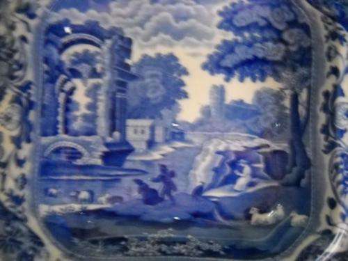 RARE!! Vintage Copeland Spode Blue and White Lidded Serving Bowl England 1887