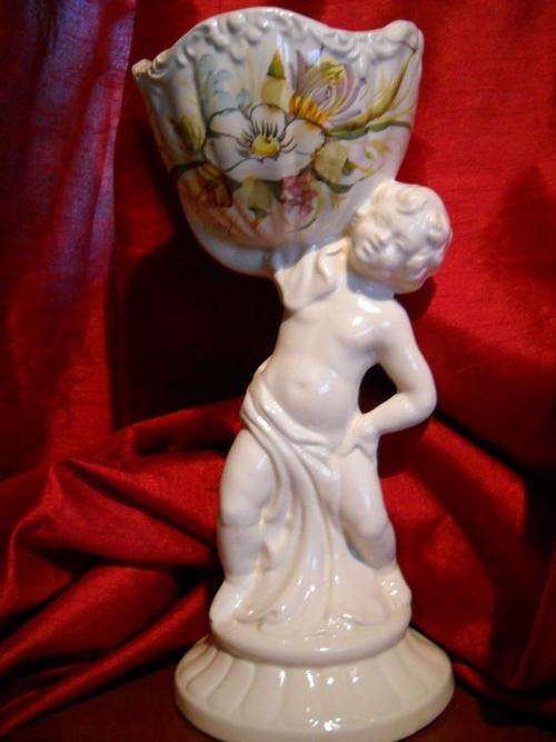 Capodimonte Italy ~ Shabby Chic Vintage Cherub Compote ~ Gorgeous