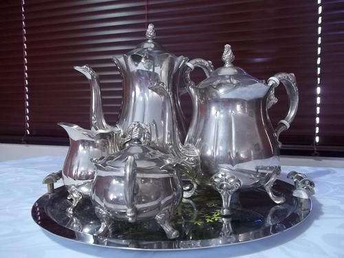 4 Piece Pewter Tea Set (Tray included)