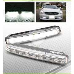 8 LED DRL Daytime Running Lights (100% Waterproof) Fits Various Cars, Hiper Bright Super White