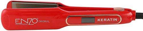 Enzo hair straightener flat iron keratin with LCD wide plate RED COLOUR