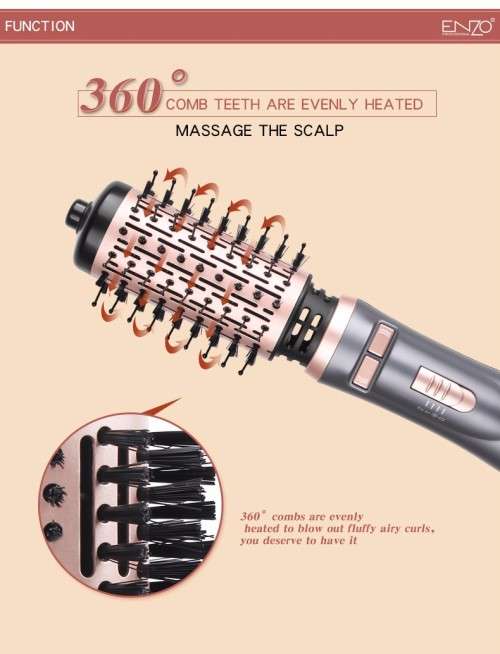 Enzo Professional Rotating Ion Hot Air Brush/ Dryer