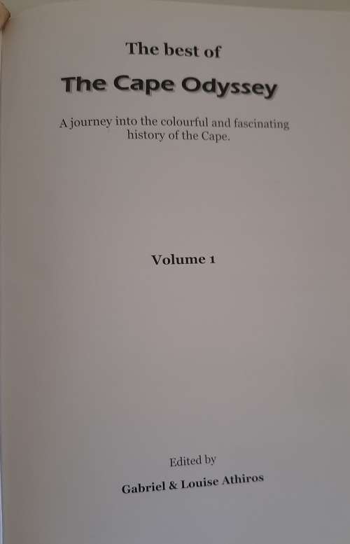 The Cape Odyssey - Vol 1 - Gabriel and Louise ATHIROS