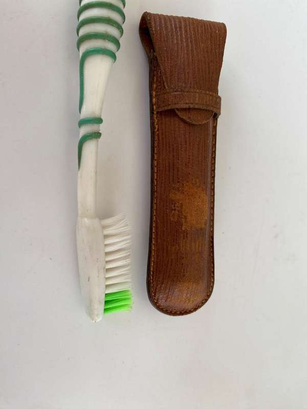 Small Pocket Brass Manicure Set in Pouch.