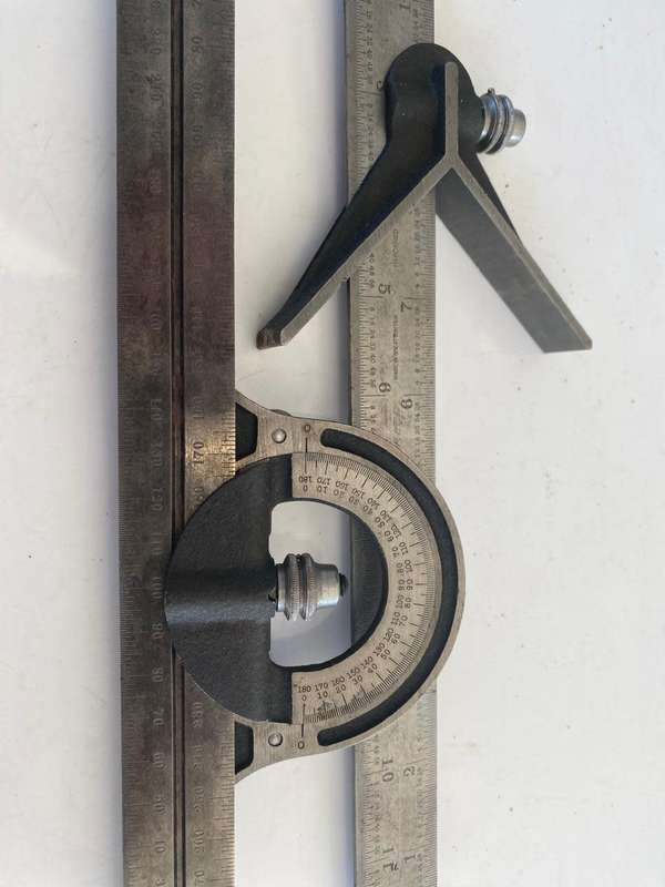 Starrett - Combination Square Set with a 12 inch and 30 cm Ruler used Interchangeably.