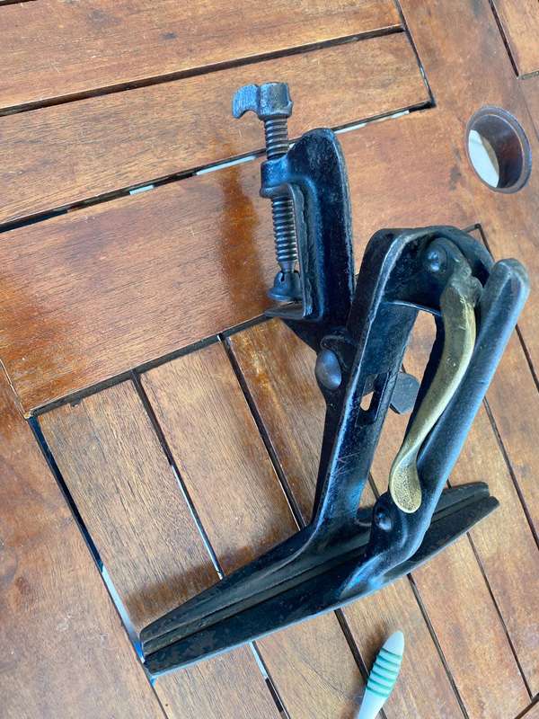 Japaned Saw Vice. Adjustable Angle With a Bench Clamp.