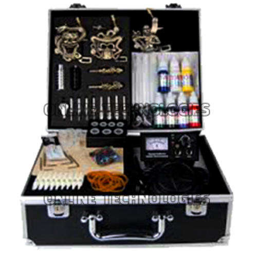 COMPLETE TATTOO KIT WITH 2 x GUNS, NEEDLES, INK