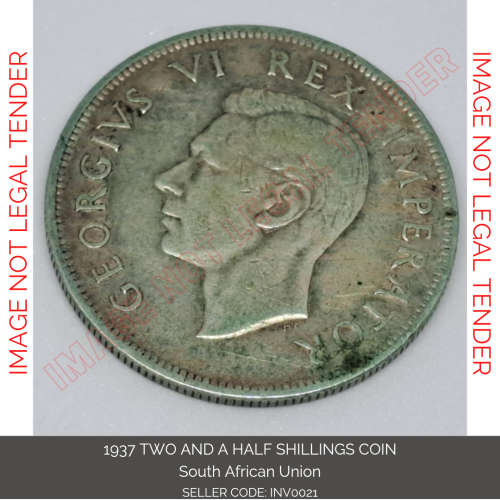 1937 TWO AND A HALF SHILLINGS UNION COIN