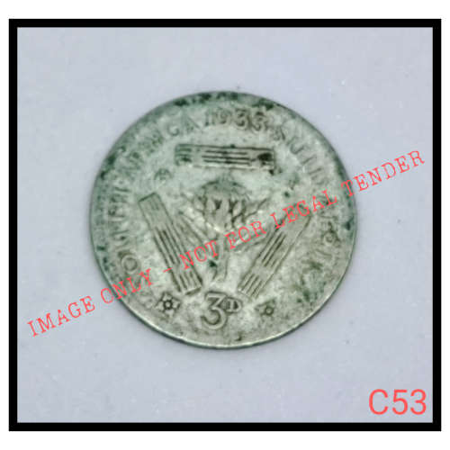 1933 THREE PENCE (3D) UNION SOUTH AFRICAN COIN