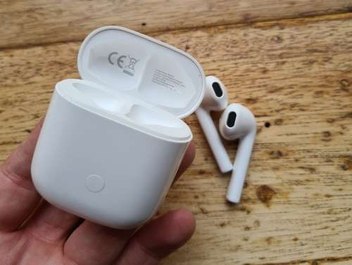 Realme Buds Air Neo with charging case.