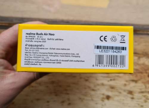 Realme Buds Air Neo with charging case.