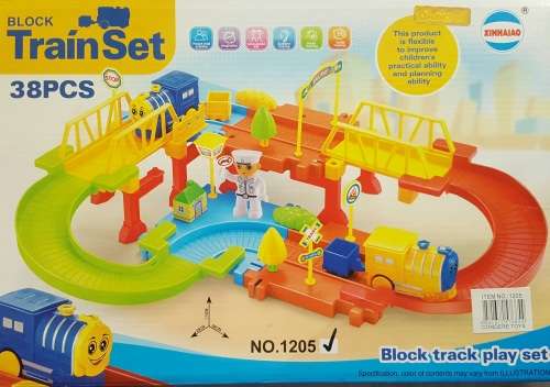 KIDDIES CREATIVE LOCOMOTIVE BLOCK TRACK PLAY TRAIN SET 38 PIECE