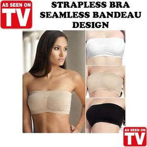PADDED SEAMLESS SUREFIT BANDEAUX BRA AS SEEN ON TV