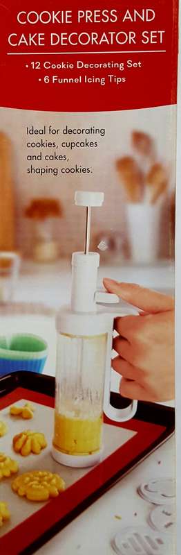 COOKIE PRESS AND CAKE DECORATING SET