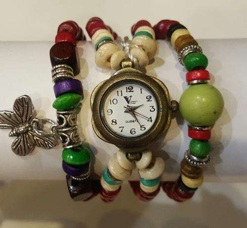 VINTAGE STYLE LADIES BEADED CHARM WATCH