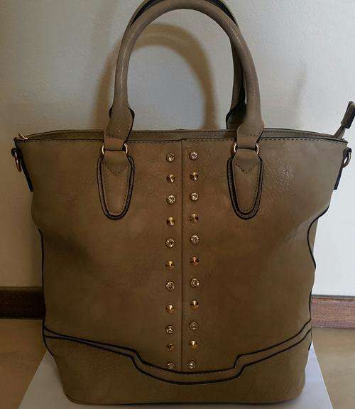 LADIES PU LEATHER HANDBAG WITH 3 COMPARTMENTS & SHOULDER SLING
