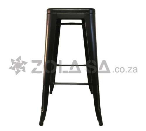 Tolix Bar Stool With No Back - Black