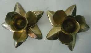 Copper Flower Shaped Candle Holders (+- 10cm)