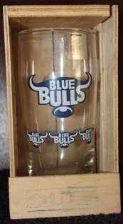 Blue Bulls - Beer glass in wooden case - 17cm