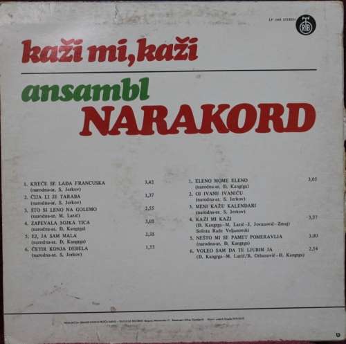 LP - Kazi Mi,Kazi - Ansambl Narakord