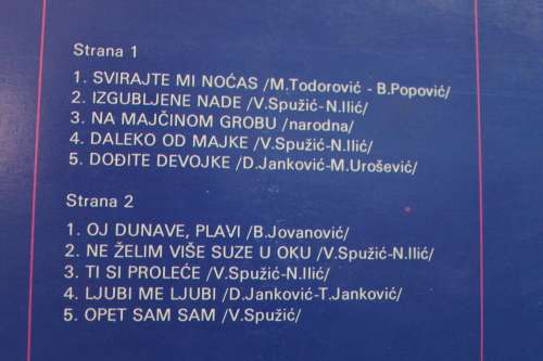 LP - Svirajte mi nocas - Bora Spuzic-Kvaka
