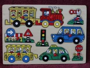 Pegged Puzzle - Vehicles 9 Pcs