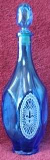 Blue Glass Bottle with Stopper