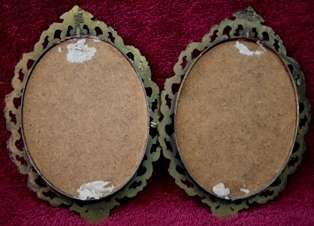 Ornate Metal Picture Frames with Original Fabric Print