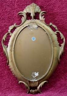 Ornate Plastic Picture Frame with Original Fabric Print
