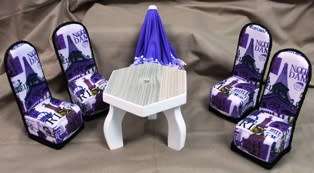 Barbie patio set  - 4 x Chairs, Table and umbrella