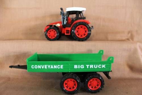 Toy -   Tractor and trailer 32cm
