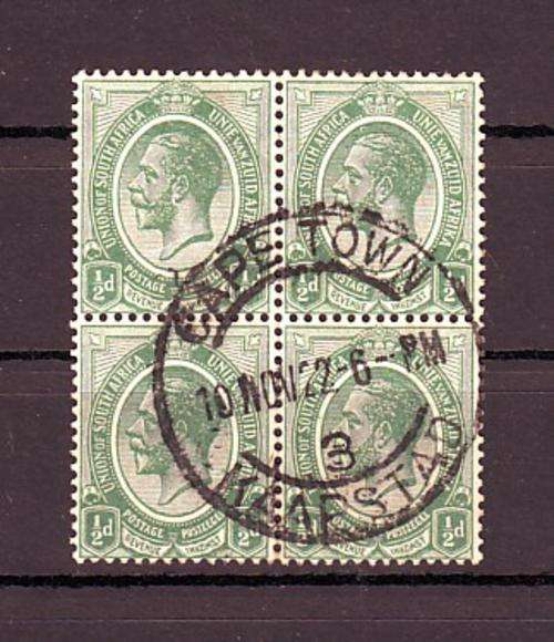 Union of Sa - Kings Heads - Used Block of 4