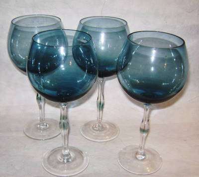 Four Large Art Deco Goblets - MInt Condition