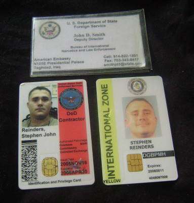 Collection of 3 International Soldier Id Cards ( Iraqi Based )