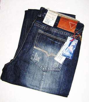 NEW STYLE ( 36 Only ) - Mens GUESS Blue Jeans ( Dark Blue )