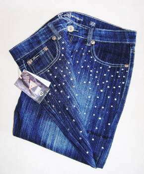( Size 36 )Ladies Guess - Just Inn Guess Premium  ' BLUE ' Jeans ( Bootcut )