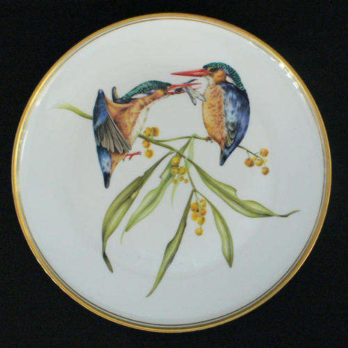 LIZ McMAHON - Heritage Porcelain - South African Artist - Malachite Kingfisher