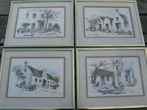 PHILIP BAWCOMBE PAINTINGS - (4) FOR 1 BID - EXCELLENT STARTING PRICE OF R650.00 FOR VALUE