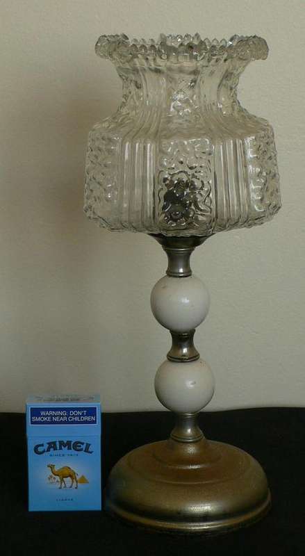 Beautiful lamp with a glass lampshade and lovely stand - calling all handymen  FIXER UPPER!!!