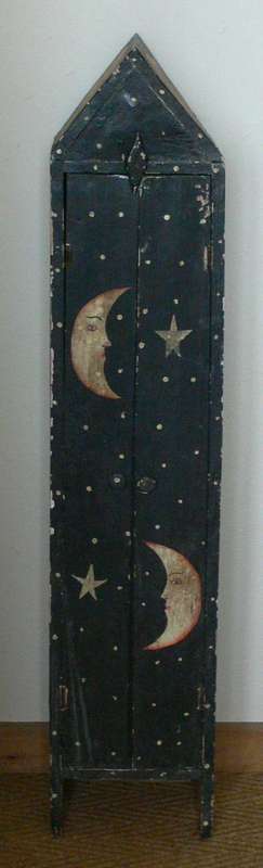 A TALL ETHNIC WOODEN STORAGE UNIT - GOOD CONDITION!!!