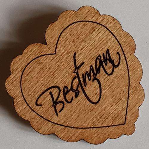Wooden wedding badges Bestman