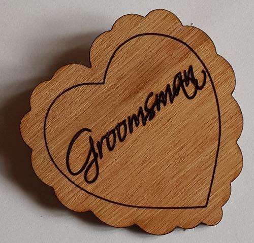 Wooden wedding badges Groomsman